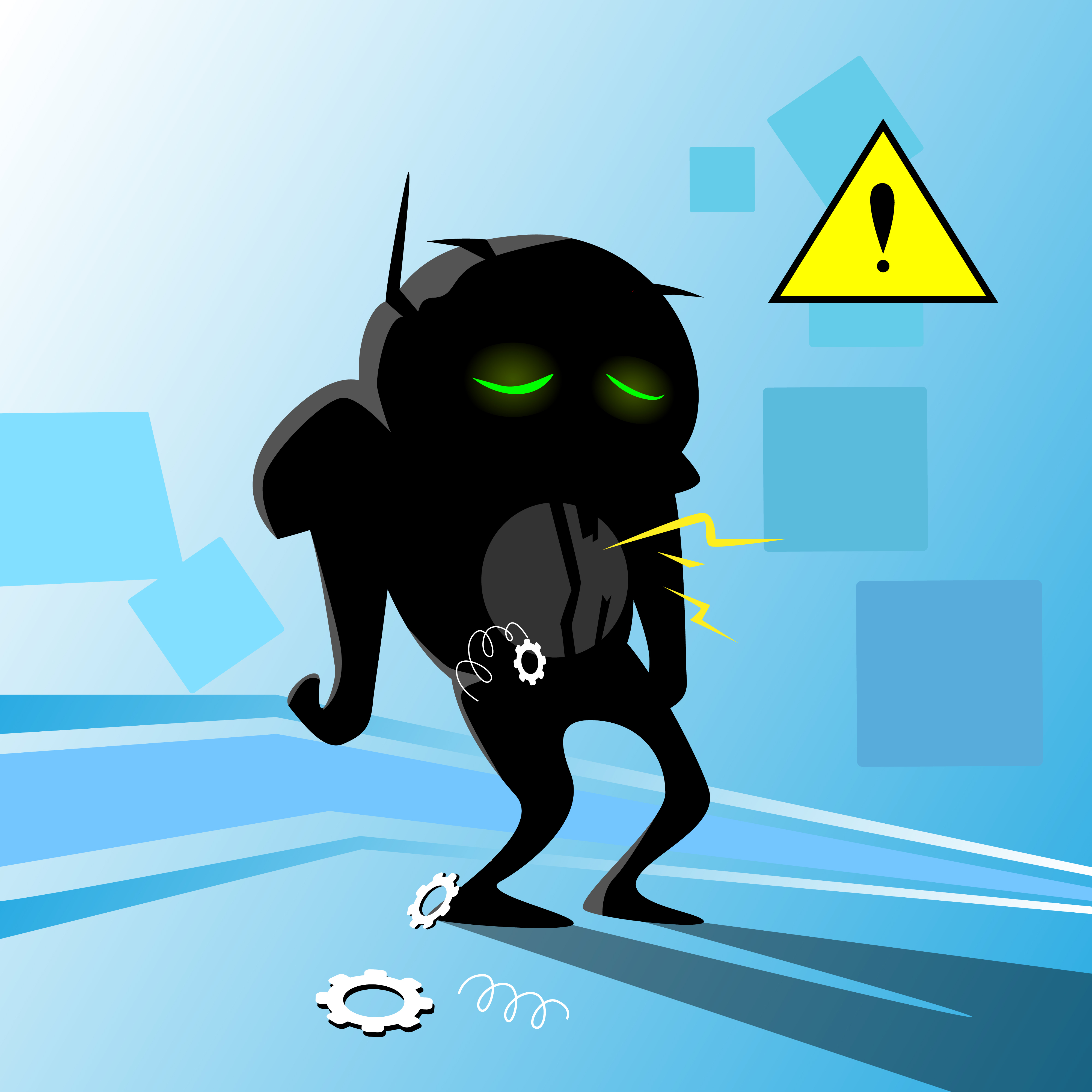 stock image of a broken robot